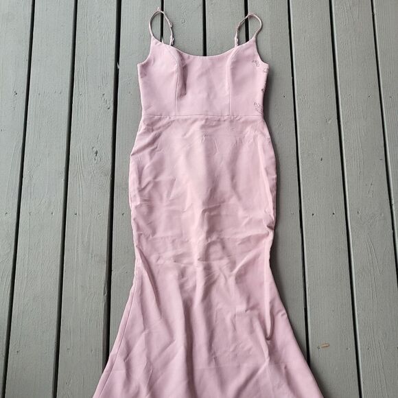 Portia & Scarlett Light Pink Embroidered Lace Back Mermaid Formal Dress 2XL - Picture 4 of 7